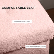 Foldable Sherpa Fleece Storage Ottoman with Removable Lid Ideal for Bedrooms Pink