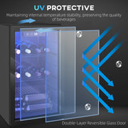 Wine Cooler for 24 Bottles with Double-Glass Door and Quiet Operation Black Homcom