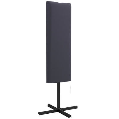 Dark Grey Cantilever Parasol Cover with Zipper and Rod for Garden Umbrella Protection