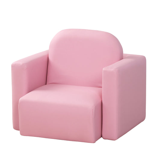 2 in 1 Toddler Sofa Chair for Relaxing and Playing in Bedroom or Playroom, Pink