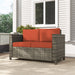 Grey 2 Seater Rattan Garden Sofa with Soft Cushions and Armrests by Outsunny