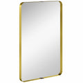 Wall Mirror Shatter Resistant with Deep Frame for Busy Homes Ready to Hang Gold Homcom