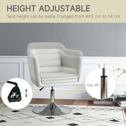 Modern Swivel Accent Chair with Adjustable Height and Cushion for Lounge or Bedroom, Cream White