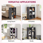 6 Cube Storage Bookshelf With Open Shelves Ideal For Home Or Office Use Grey