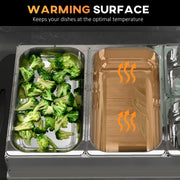 Electric Buffet Server With 4 Warming Trays and Adjustable Temperature Control Silver