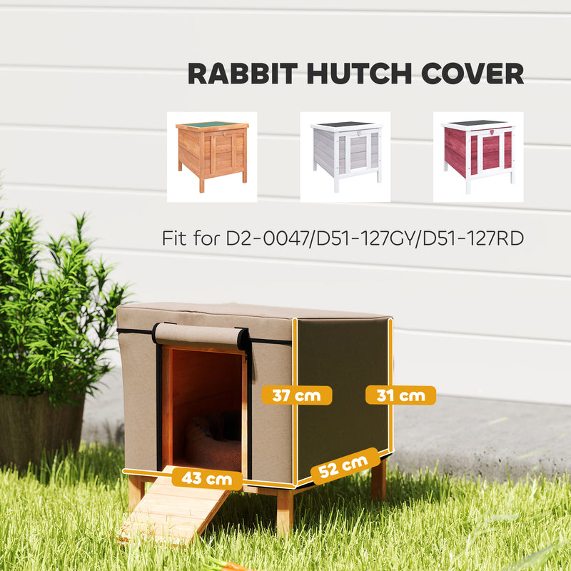 Waterproof Rabbit Hutch Cover Fits X-D2-0047 and Similar Models Brown by PawHut