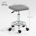 Grey Adjustable PU Leather Rolling Stool with Swivel and Wheels by HOMCOM