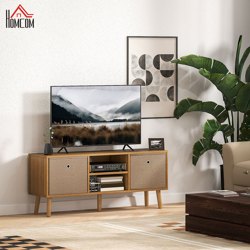 TV Stand Cabinet for TVs up to 50 Inch with Foldable Drawers Brown by HOMCOM