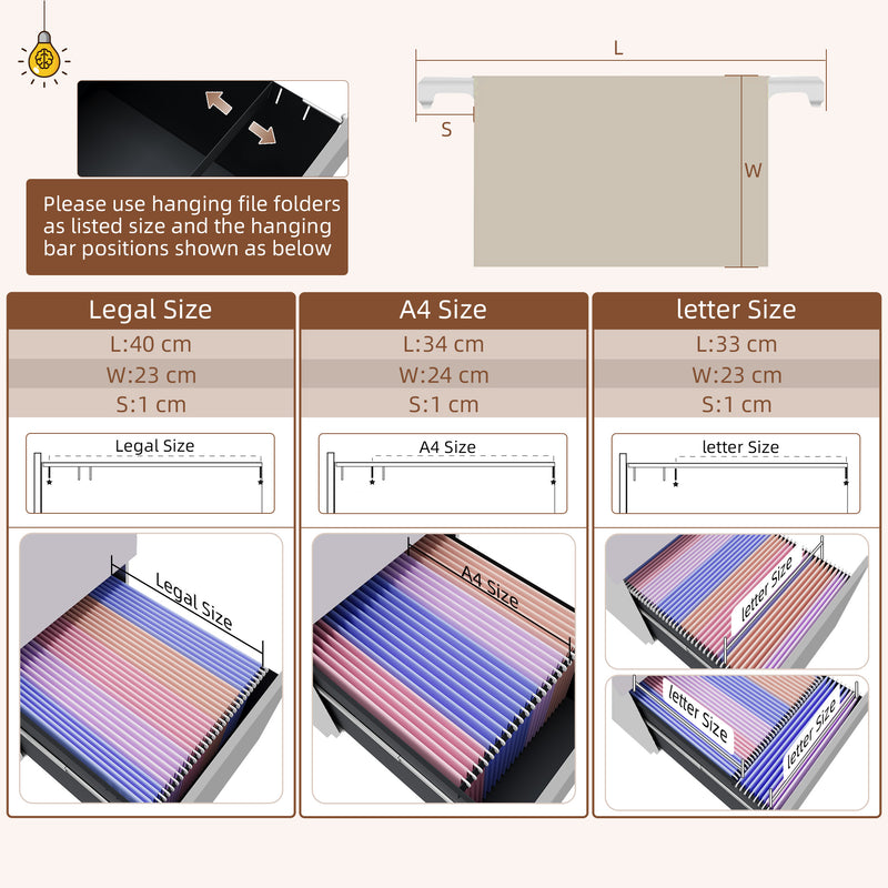 White 3 Drawer Lockable Steel Filing Cabinet with Pencil Tray for A4 and Legal Size by Vinsetto