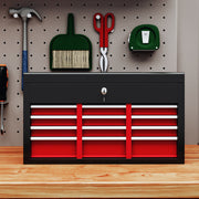 Steel Tool Chest with 6 Lockable Drawers Ideal for Garage or Workshop Storage Red