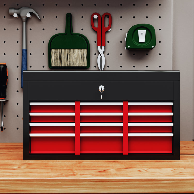 Steel Tool Chest with 6 Lockable Drawers Ideal for Garage or Workshop Storage Red