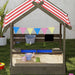 Wooden Kids Sandbox With Blackboard Sink Toys and Seats for Ages 3-7 Grey by Outsunny