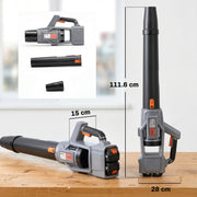 Cordless Leaf Blower for Quiet Garden and Patio Cleaning Lightweight Light Grey AOSOM