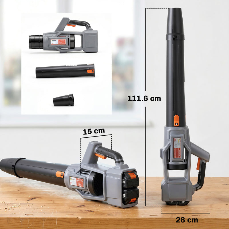 Cordless Leaf Blower for Quiet Garden and Patio Cleaning Lightweight Light Grey AOSOM