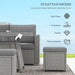 Grey 7 Piece Rattan Garden Sofa Set With Firepit Table by Outsunny