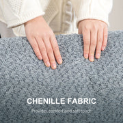 Light Grey 2 Seater Loveseat Sofa Chenille Fabric with Removable Cushions for Living Room by HOMCOM