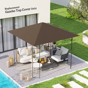 Brown 3 x 3m Gazebo Canopy Replacement Cover Water-Resistant with Drain Holes by Outsunny