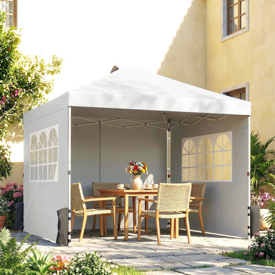 3x3m Pop Up Gazebo with Sidewalls and Windows for Outdoor Events and Shelter Outsunny