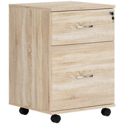 Two Drawer Lockable Filing Cabinet Wood Effect for Home Office by HOMCOM
