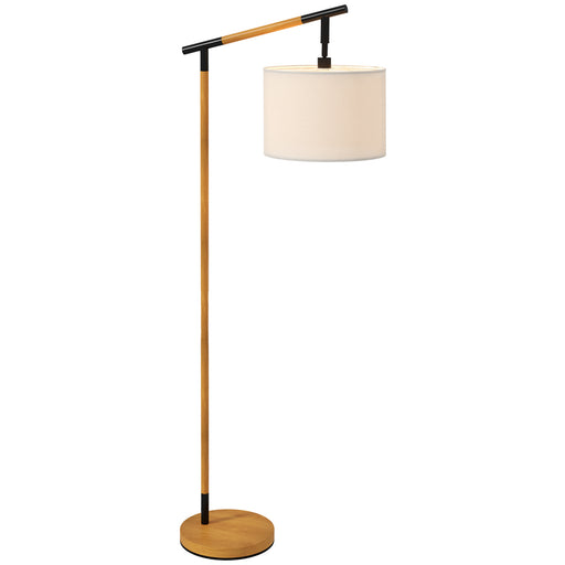 Metal Floor Lamp with Rotating Shade and LED Bulb for Living Room or Bedroom, Brown