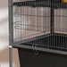 5 Level Rolling Small Animal Cage with Non Slip Ramps and Deep Tray Dark Grey by PawHut