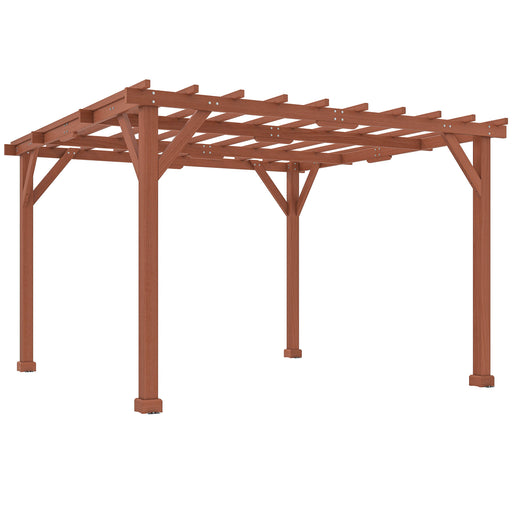 Wooden Garden Pergola Kit Trellis for Climbing Plants and Vines 3.3 x 3.3m by Outsunny