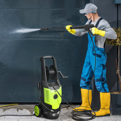 2200W High Pressure Washer 170 Bar 420L/h Flow With Adjustable Nozzle and Hose Reel by Outsunny AOSOM