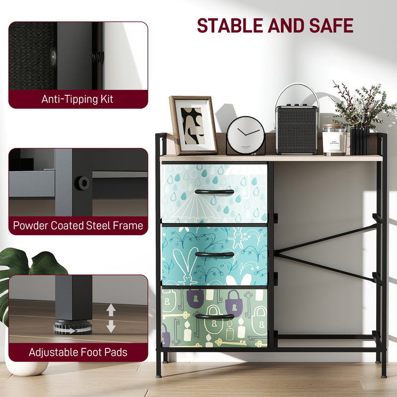 6 Drawer Chest of Drawers with Spacious Storage for Bedroom or Living Room Blue