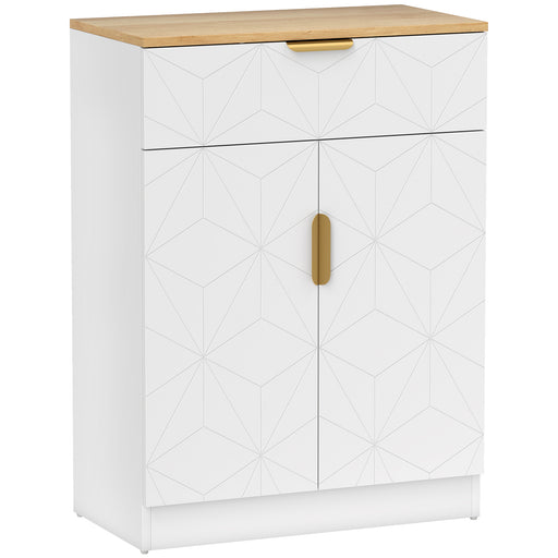 Modern Sideboard Storage Cabinet with Drawer and Adjustable Shelf for Home Use White