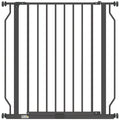 Extra Wide Dog Gate with Walk Through Door for Stairs Hallways and Doorways Black AOSOM