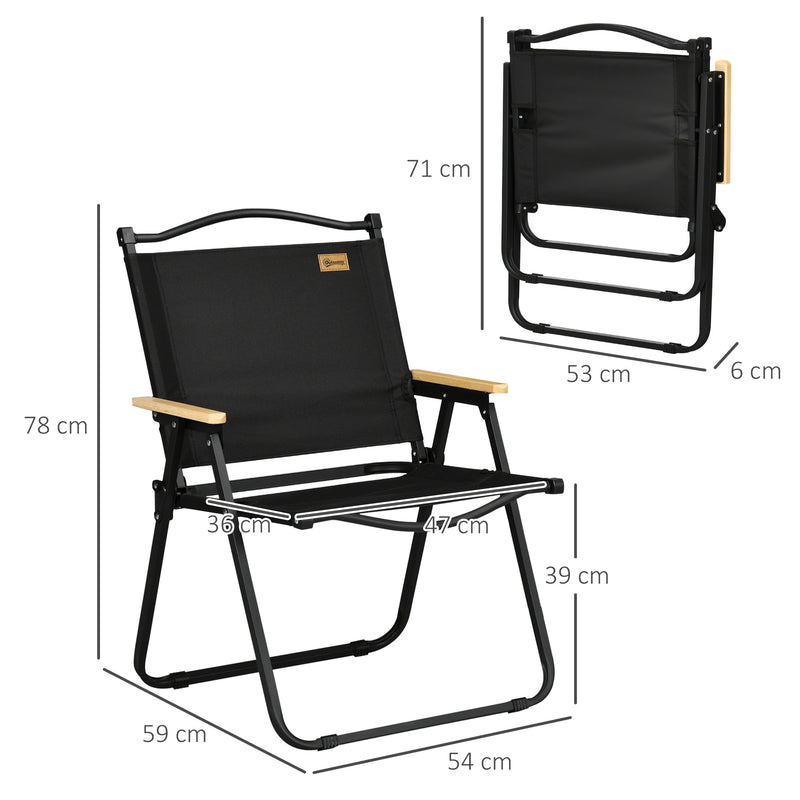 Folding Camping Chair Lightweight and Easy to Carry for Garden or Outdoor Use Black