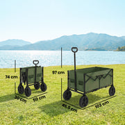 Folding Festival Trolley for Camping and Garden with 100 kg Capacity Dark Green Outsunny