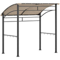Khaki BBQ Grill Gazebo Tent 2.2 x 1.5 m with Metal Frame and Hooks for Outdoor Shade by Outsunny