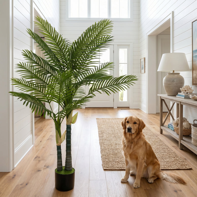 Artificial Palm Tree 150cm for Indoor Corners No Maintenance with Weighted Pot Green