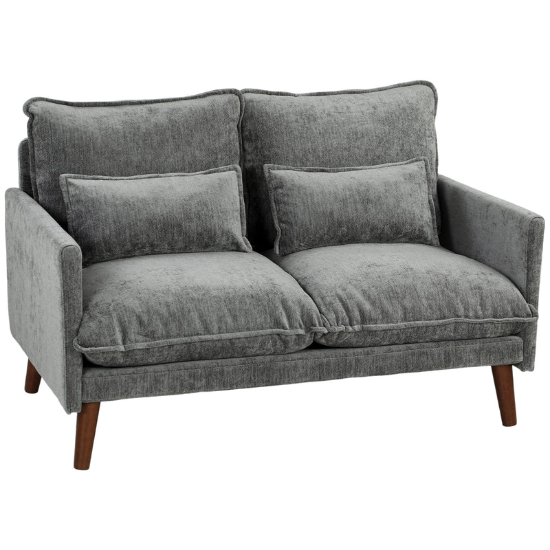 Compact 2 Seater Sofa for Small Living Rooms with Supportive Cushions Grey