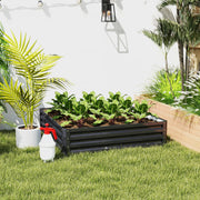 432L Raised Garden Bed Box with Steel Frame for Growing Vegetables and Herbs, Grey