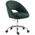 Homcom dark green velvet desk chair studio shot on a white background