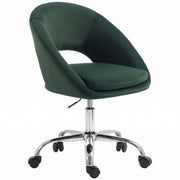 Homcom dark green velvet desk chair studio shot on a white background