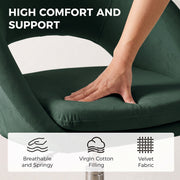 Close-up of a hand pressing the double-layer cushion showing the breathable velvet fabric