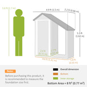 Dimensions diagram of the firewood shed: 150 cm wide, 66 cm deep and 162 cm high
