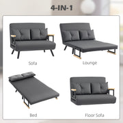 Four configuration montage showing Sofa, Lounge, Bed and Floor Sofa modes