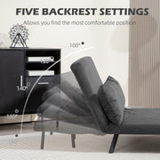 Five backrest settings diagram showing recline angles from 100 to 180 degrees