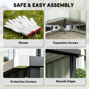 Assembly details: gloves, expansion screws, protective corners and smooth edges
