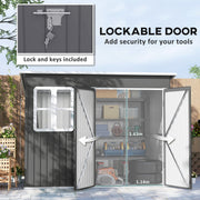 Lockable door feature image with a padlock inset and the 1.14 m wide by 1.63 m high door opening labelled