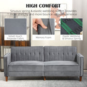 Close-up panel of velvet-touch fabric, memory foam and elastic webbing with sinuous spring