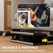 Light Grey Raised Dog Bed with Breathable Mesh for Small to Medium Dogs Indoors Outdoors AOSOM