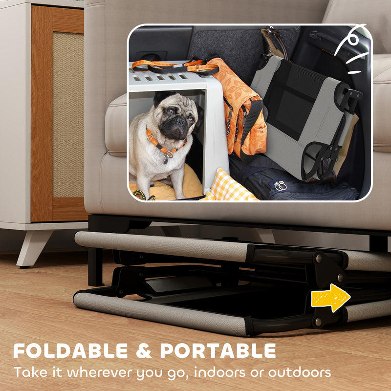 Light Grey Raised Dog Bed with Breathable Mesh for Small to Medium Dogs Indoors Outdoors AOSOM