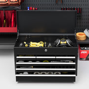 Steel Tool Chest With Six Lockable Drawers Ideal for Garage or Workshop Black