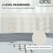 Double Ottoman Bed Frame with Storage Drawer Ideal for Bedrooms and Guest Rooms Cream