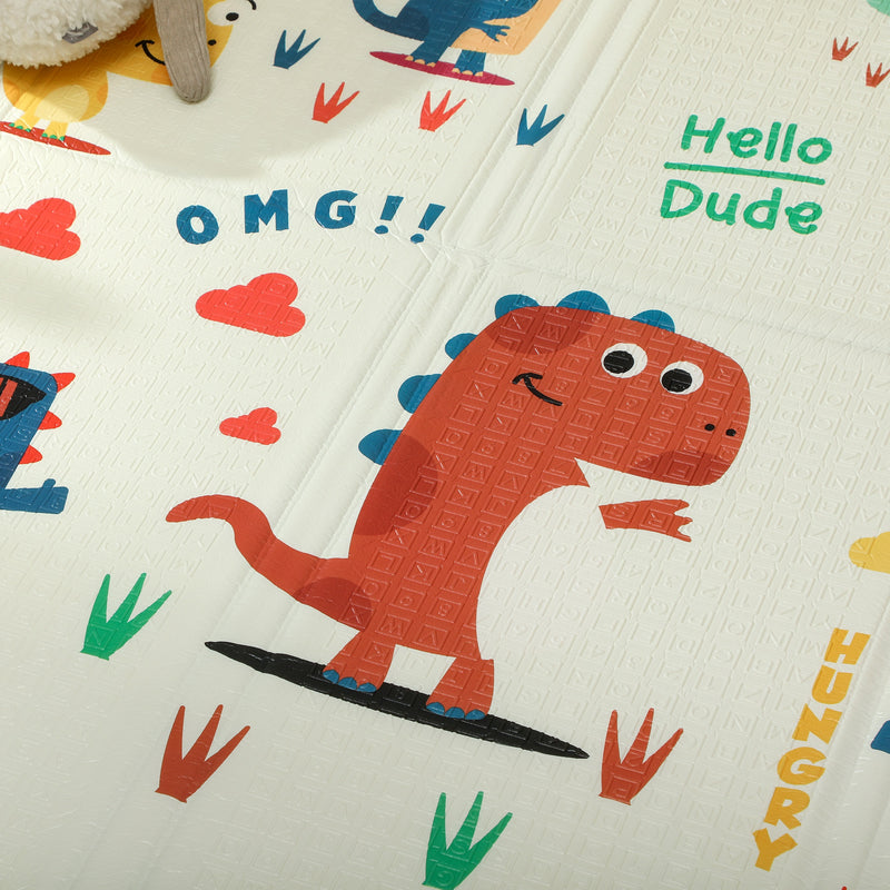 Foldable Double Sided Baby Play Mat Water Resistant for Indoor or Outdoor Use Green AOSOM